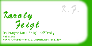 karoly feigl business card